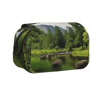 ULKMFFCF Trousse à crayons double couche avec motif paysage de parc pour étudiants, fournitures scolaires, organiseur de voyage, Paysage du parc, Taille unique, Cartable