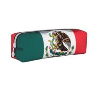 ULKMFFCF Trousse à crayons en cuir imprimé drapeau du Mexique - Jolie pochette zippée pour l'école, le bureau, les voyages et le maquillage, blanc, Taille unique, Cartable