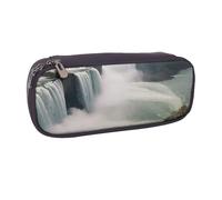 ULKMFFCF Trousse à crayons en cuir synthétique avec imprimé mur de briques anciennes pour garçons et filles - Pochette mignonne pour l'école, le bureau, les voyages, le maquillage, American Falls