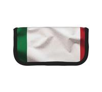 ULKMFFCF Trousse à crayons en toile imprimée drapeau de l'Italie - Grande capacité pour l'école et le bureau, Noir , Taille unique, Cartable