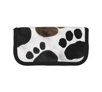 ULKMFFCF Trousse à crayons en toile imprimée empreintes de pattes d'animaux - Grande capacité pour l'école, le bureau, les stylos, les cosmétiques, Noir , Taille unique, Cartable