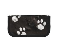 ULKMFFCF Trousse à crayons en toile imprimée empreintes de pattes de chien - Grande capacité pour l'école, le bureau, les stylos, les cosmétiques, Noir , Taille unique, Cartable