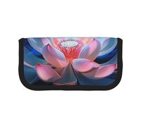ULKMFFCF Trousse à crayons en toile imprimée fleur de lotus - Grande capacité pour l'école, le bureau, les stylos, les cosmétiques, Noir , Taille unique, Cartable