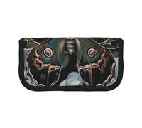 ULKMFFCF Trousse à crayons en toile imprimée Moth qui ressemble à un paon - Grande capacité pour l'école et le bureau, Noir , Taille unique, Cartable