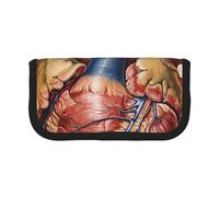 ULKMFFCF Trousse à crayons en toile imprimée motif anatomie humaine - Grande capacité - Pour l'école, le bureau, les stylos et les cosmétiques, Noir , Taille unique, Cartable