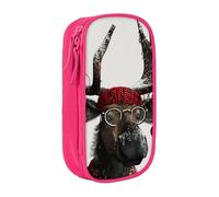 ULKMFFCF Trousse à crayons humoristique avec motif élan de Noël - Grande capacité - Avec fermeture éclair - Pour l'école, le bureau, les voyages et le maquillage - Noir, rose, Taille unique, Cartable