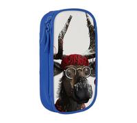 ULKMFFCF Trousse à crayons humoristique avec motif élan de Noël - Grande capacité - Avec fermeture éclair - Pour l'école, le bureau, les voyages et le maquillage - Noir, bleu, Taille unique, Cartable