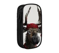 ULKMFFCF Trousse à crayons humoristique avec motif élan de Noël - Grande capacité - Avec fermeture éclair - Pour l'école, le bureau, les voyages et le maquillage - Noir, Noir , Taille unique, Cartable