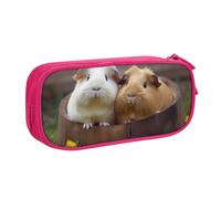 ULKMFFCF Trousse à crayons imprimée cochons d'Inde, noire, jolie trousse à crayons avec fermeture éclair pour l'école, le bureau, les voyages et le maquillage, rose, Taille unique, Cartable