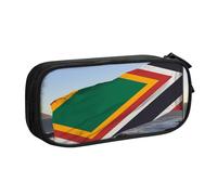 ULKMFFCF Trousse à crayons imprimée drapeau de l'Afrique du Sud, noire, jolie trousse à crayons avec fermeture éclair pour l'école, le bureau, les voyages et le maquillage, Noir , Taille unique