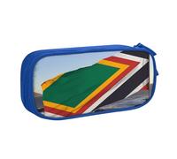 ULKMFFCF Trousse à crayons imprimée drapeau de l'Afrique du Sud, noire, jolie trousse à crayons avec fermeture éclair pour l'école, le bureau, les voyages et le maquillage, bleu, Taille unique