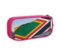 ULKMFFCF Trousse à crayons imprimée drapeau de l'Afrique du Sud, noire, jolie trousse à crayons avec fermeture éclair pour l'école, le bureau, les voyages et le maquillage, rose, Taille unique