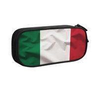 ULKMFFCF Trousse à crayons imprimée drapeau de l'Italie, noire, jolie trousse à crayons avec fermeture éclair pour l'école, le bureau, les voyages et le maquillage, Noir , Taille unique, Cartable