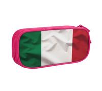 ULKMFFCF Trousse à crayons imprimée drapeau de l'Italie, noire, jolie trousse à crayons avec fermeture éclair pour l'école, le bureau, les voyages et le maquillage, rose, Taille unique, Cartable