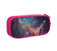 ULKMFFCF Trousse à crayons imprimée galaxie spatiale, noire, jolie trousse à crayons avec fermeture éclair pour l'école, le bureau, les voyages et le maquillage, rose, Taille unique, Cartable
