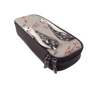 ULKMFFCF Trousse à crayons imprimée grenouille et pluie - En cuir synthétique - Avec fermeture éclair - Pour l'école, le bureau, les voyages et le maquillage, Modèle Ferrets French Fashion, Taille