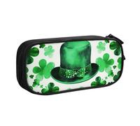 ULKMFFCF Trousse à crayons imprimée « Happy st Patrick's Day », noire - Jolie trousse à crayons avec fermeture éclair pour l'école, le bureau, les voyages et le maquillage, Noir , Taille unique