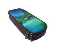 ULKMFFCF Trousse à crayons imprimée paysage de nuit - Trousse à crayons en cuir synthétique avec fermeture éclair pour l'école, le bureau, les voyages et le maquillage, Merveilles naturelles, Taille