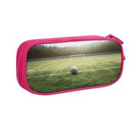 ULKMFFCF Trousse à crayons imprimée terrain de football, noire, jolie trousse à crayons avec fermeture éclair pour l'école, le bureau, les voyages et le maquillage, rose, Taille unique, Cartable