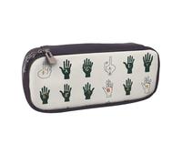 ULKMFFCF Trousse à crayons imprimée tournesols pour garçons et filles - Jolie pochette en cuir synthétique pour l'école, le bureau, les voyages, le maquillage, Art de l'alphabet en langue des signes