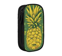 ULKMFFCF Trousse à crayons noire avec citation psych ananas imprimée - Grande capacité - Pour l'école, le bureau, les voyages, le maquillage, Noir , Taille unique, Cartable