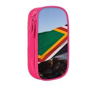 ULKMFFCF Trousse à crayons noire avec drapeau de l'Afrique du Sud - Grande capacité - Pour l'école, le bureau, les voyages, le maquillage, rose, Taille unique, Cartable
