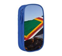 ULKMFFCF Trousse à crayons noire avec drapeau de l'Afrique du Sud - Grande capacité - Pour l'école, le bureau, les voyages, le maquillage, bleu, Taille unique, Cartable