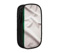 ULKMFFCF Trousse à crayons noire avec imprimé drapeau de l'Italie - Grande capacité - Pour l'école, le bureau, les voyages, le maquillage, Noir , Taille unique, Cartable