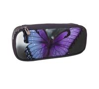 ULKMFFCF Trousse à crayons pour garçons et filles - En cuir synthétique - Motif à pois rouges et blancs - Pour l'école, le bureau, les voyages, le maquillage, Purple Butterfly Art, Taille unique