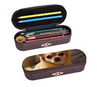 ULKMFFCF Trousse à crayons rigide avec fermeture éclair pour l'école, le bureau, les voyages et le maquillage - Motif Chihuahua déprimé, Noir , Taille unique, Cartable