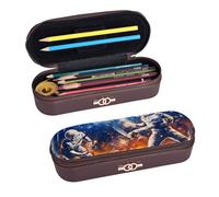 ULKMFFCF Trousse à crayons rigide avec fermeture éclair pour l'école, le bureau, les voyages et le maquillage Motif football américain Galaxy Space Play, Noir , Taille unique, Cartable
