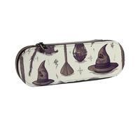 ULKMFFCF Trousse à crayons rigide en cuir synthétique avec imprimé ananas doré pour l'école, le bureau, les voyages et le maquillage, Différents équipements de sorcière, Taille unique, Cartable