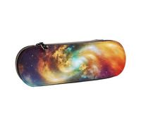 ULKMFFCF Trousse à crayons rigide en cuir synthétique avec imprimé de fleurs jaune clair pour l'école, le bureau, les voyages et le maquillage, Magnifique galaxie., Taille unique, Cartable