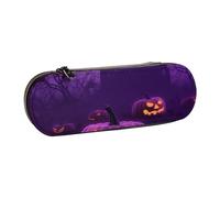 ULKMFFCF Trousse à crayons rigide en cuir synthétique avec imprimé rose rouge pour l'école, le bureau, les voyages et le maquillage, Violet Halloween Horror, Taille unique, Cartable