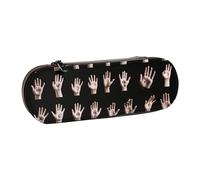 ULKMFFCF Trousse à crayons rigide en cuir synthétique imprimé tournesols pour l'école, le bureau, les voyages et le maquillage, Langue des signes de l'alphabet., Taille unique, Cartable