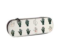 ULKMFFCF Trousse à crayons rigide en cuir synthétique imprimé tournesols pour l'école, le bureau, les voyages et le maquillage, Art de l'alphabet en langue des signes, Taille unique, Cartable