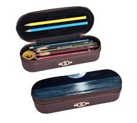 ULKMFFCF Trousse à crayons rigide imprimée pleine lune dans la nuit - Trousse à crayons en cuir synthétique avec fermeture éclair pour l'école, le bureau, les voyages et le maquillage, Noir , Taille