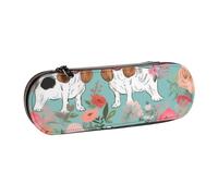 ULKMFFCF Trousse à crayons rigide imprimée Volcano - En cuir synthétique - Pour l'école, le bureau, les voyages et le maquillage, Sweet Basset Hound Florals, Taille unique, Cartable