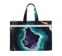 ULKMFFCF Twister Sac à main en toile imprimée à pois avec fermeture éclair et poignée pour l'école, le bureau, les voyages, Agate bleu sarcelle., Taille unique