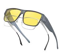 Ulknyss Lunettes de Nuit Polarisées Surlunettes de Soleil Conduite pour Homme Femme Lunettes Jaunes Polarisés Lunette Vision Nocturne Anti-éblouissement
