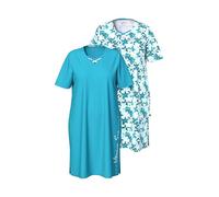 Ulla Popken 2 Pcs 2 pièces Bigshirts, Starfish, Bleu pétrole Clair, 44-46 Femmes