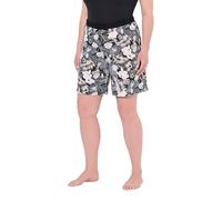 Ulla Popken 2 Pcs Shorty, Palmes Spring 2 Shorts, Palmiers Printemps, Noir, 50-52 Femmes