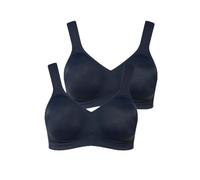 Ulla Popken 3 Pack of Stretch Microfiber Wirefree Bras Bikini, Opaque, Bleu Nuit, 120D Femme