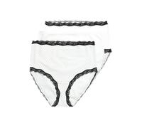 Ulla Popken 3 pièces, Maxi Lettre, Dentelle et Pois 830465 sous-vêtement, Blanc, 46-48 Femmes