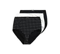 Ulla Popken 3er, Maxi-Slips, Dots, Slips Femme, Schwarz,