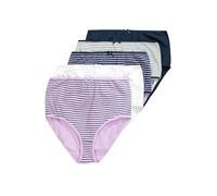 Ulla Popken 5er, Maxi-Brief, Stripes, Slips Femme, Schwarz,