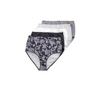 Ulla Popken 5pcs Pack, Maxi Brief, Flower Pantalons, Schwarz, 44-46 (Lot de 5) Femme