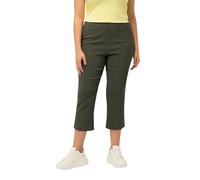 Ulla Popken 640914 Pantalon Bengalin pour Femme, Grande Taille, Longueur Mollet, Taille élastique, Stretch, Vert forêt, 40W / 32L