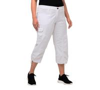 Ulla Popken 7/8 Cargohose Pantalon Cargo, Schneeweiß, 40W / 32L Femme