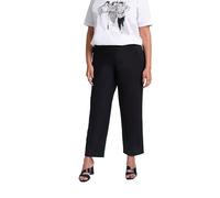 Ulla Popken 7/8-Chinohose Ruby, Elastikbund, Weites, Gerades Bein Mous, Black Beauty, 53W / 32L Femme